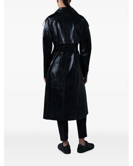 Mackage Blue Carmela Belted Leather Coat