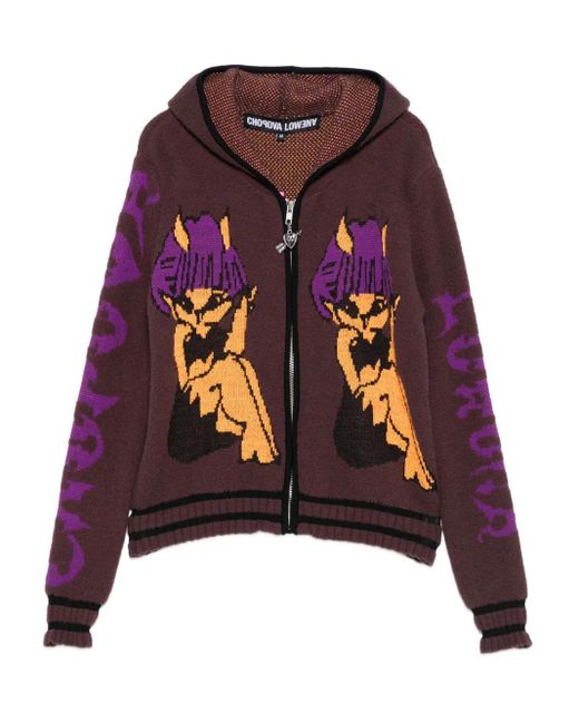 Chopova Lowena Women's Purple Tammie Jo Hooded Cardigan