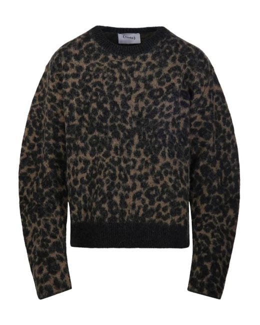 Jersey con estampado de leopardo Nude de color Black