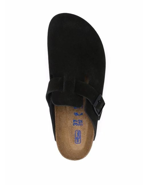 Birkenstock Black Boston Suede Mules