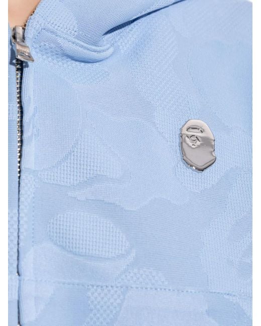 A Bathing Ape Blue Logo Zip-Up Hoodie