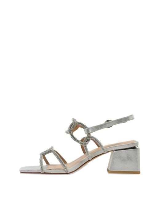 Alma En Pena. White Sara Crystal-Embellished Sandals