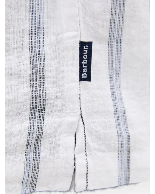 Barbour White Striped Revere Shirt for men