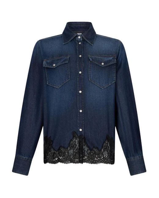 Liu Jo Spijkershirt Met Kant in het Blue