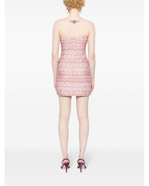 Missoni Pink Strapless Mini Dress