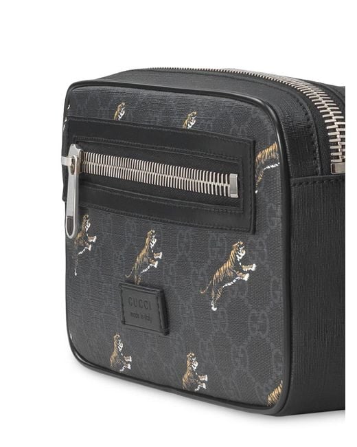 Gucci GG Supreme Tigers Belt Bag in Black for Men - Lyst