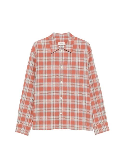 Second/Layer Red Check-Pattern Shirt for men