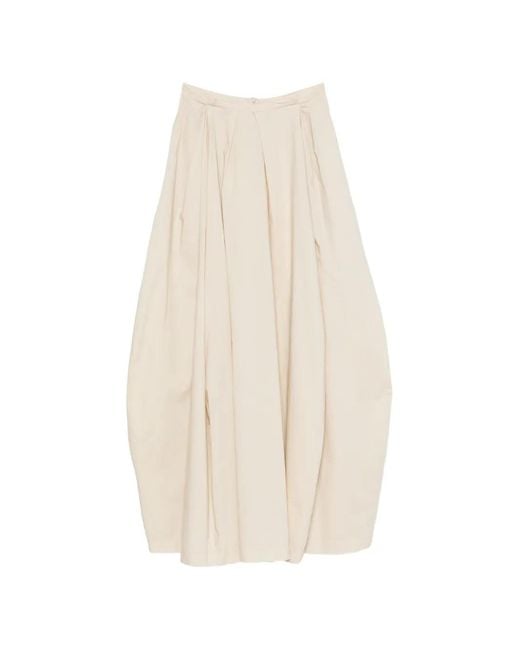Jucca White Pleated Maxi Skirt