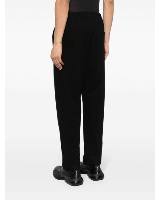 Yohji Yamamoto Black Straight-leg Cotton Trousers for men