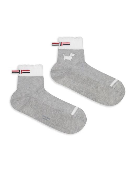 Thom Browne Gray Hector-Intarsia Socks