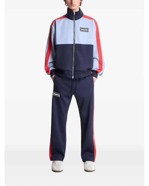 Pleasures Blue Forever Colour-Block Track Jacket for men