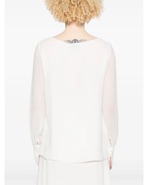 DE SANTIS Zijden Blouse in het White