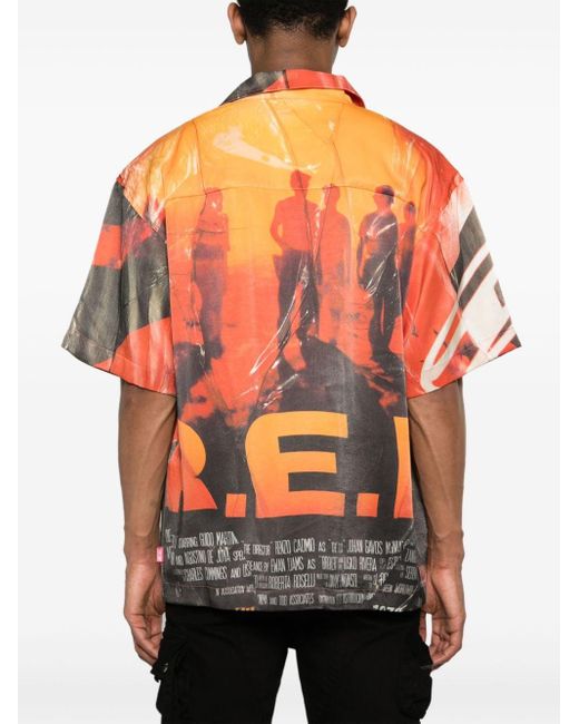 Camisa S-Hockney con cuello cubano DIESEL de hombre de color Orange