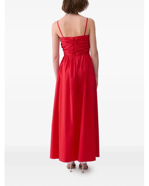 Liu Jo Red Robe En Popeline Longue