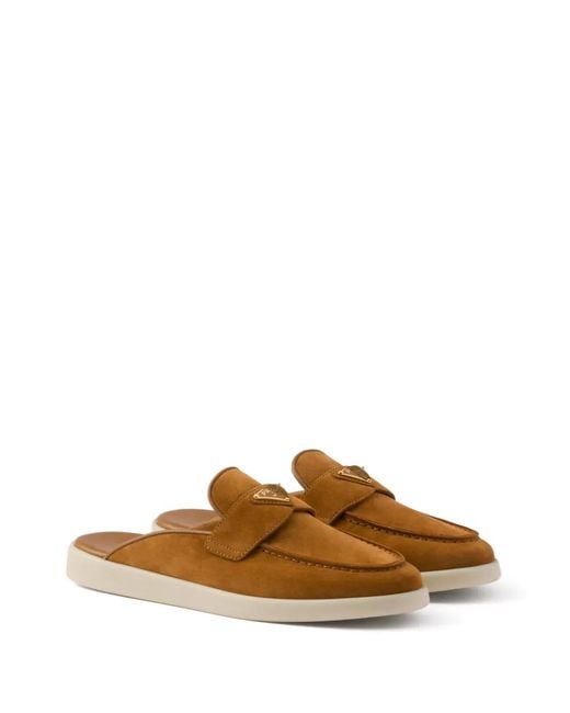 Prada Brown Suede Mules