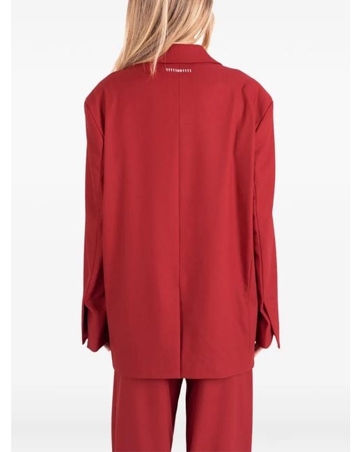 Societe Anonyme Red Berry Notched-Lapel Button-Fastening Jacket
