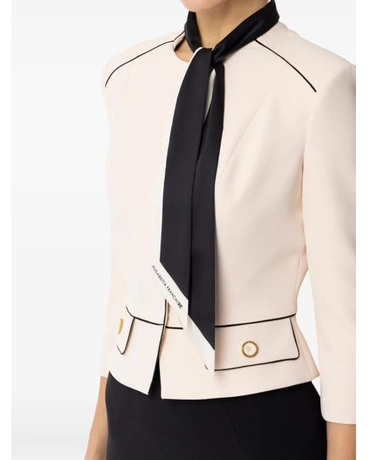 Elisabetta Franchi Natural Jacket With Tailored Silhouette