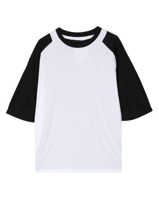 Fumito Ganryu Black Two-tone Cotton T-shirt for men