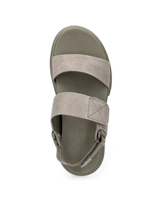 Timberland White Touch-Strap Suede Sandals