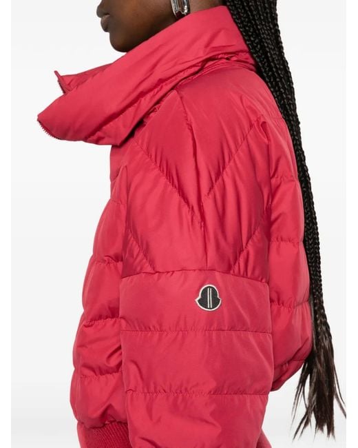 Moncler Cropped Jack Met Trechterhals in het Red