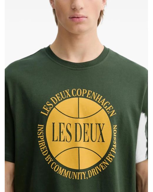 Les Deux Green Cotton T-Shirt for men