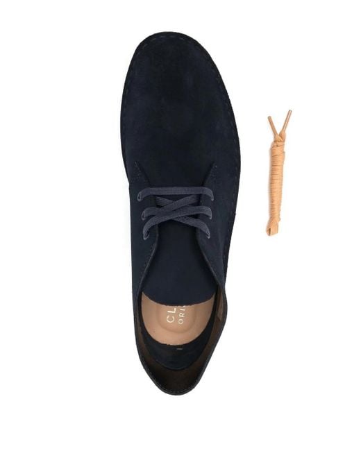 Clarks Blue Suede Lace-Up Desert Boots for men