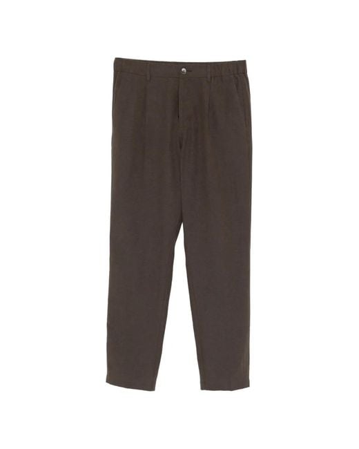 Herno Gray Elasticated-Waistband Tailored Trousers for men