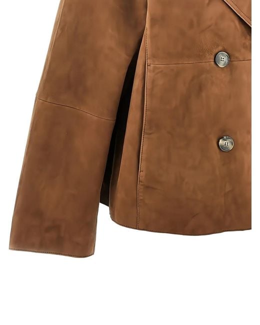 Weekend by Maxmara Brown Double-Breasted Jacket