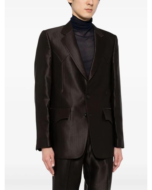Maison Margiela Black Striped Single-Breasted Blazer for men