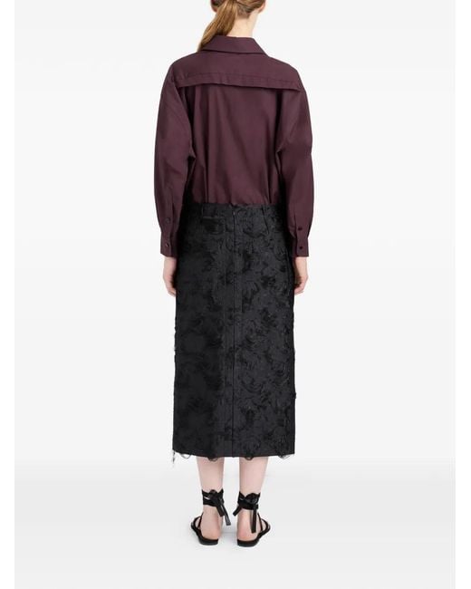 Proenza Schouler Black Dalma Jacquard Midi Skirt