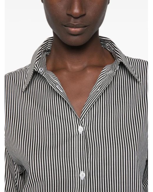 Frankie Shop Gray Peri Striped Button-Down Shirt