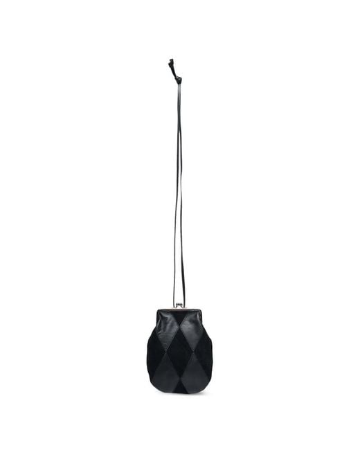 Y's Yohji Yamamoto White Patchwork Kiss-Lock Cross Body Bag