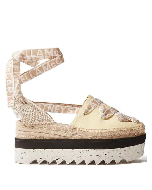 Stella McCartney Metallic 80Mm Platform Ribbon-Detail Espadrille