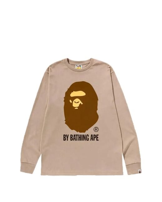 A Bathing Ape Natural T-Shirt Ape Head for men