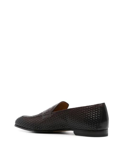 Doucal's Gray Leather Loafers for men