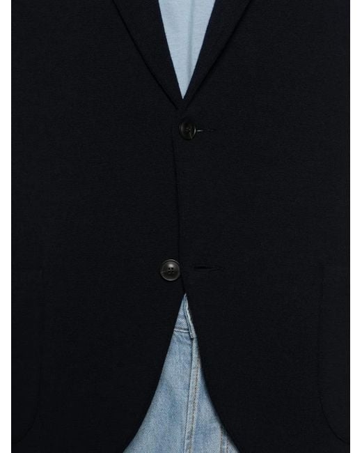 Gran Sasso Black Patch-Pocket Wool Blazer for men