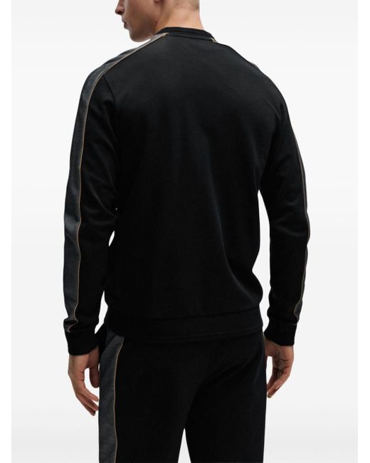 Boss Black Zip-up Jersey Sweatshirt for men