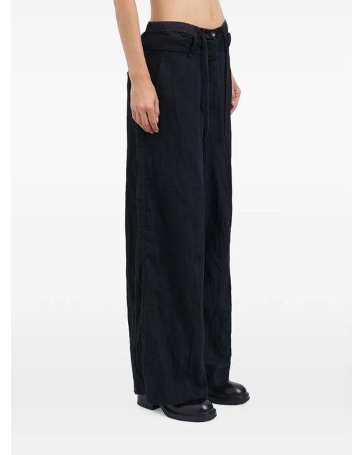 Masnada Black Drawstring Palazzo Pants