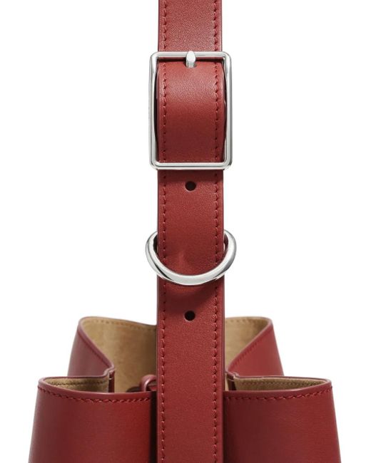 Bimba Y Lola Medium Leren Schoudertas Met Logoprint in het Red