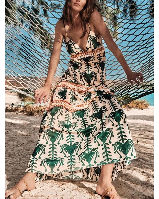 Johanna Ortiz Green Keeper Printed Dress