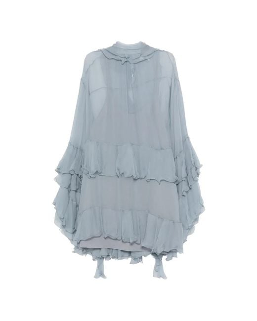 Chloé Blue Silk Short Dress