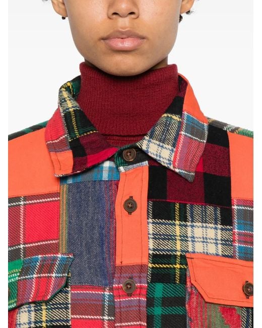 Polo Ralph Lauren Red Patchwork Long Sleeve Button Down