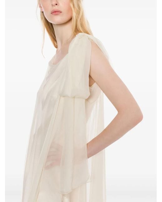 Alberta Ferretti White Ivory Satin Jumpsuit