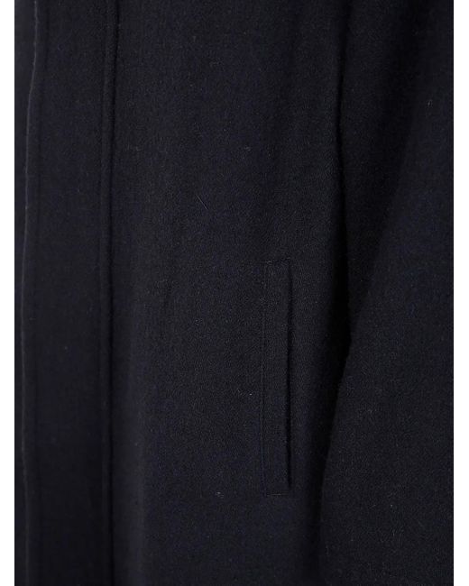 Y's Yohji Yamamoto Blue Hooded Wool Coat