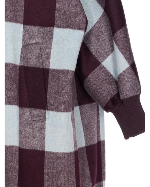 Essentiel Antwerp Brown Double-Breasted Check Coat
