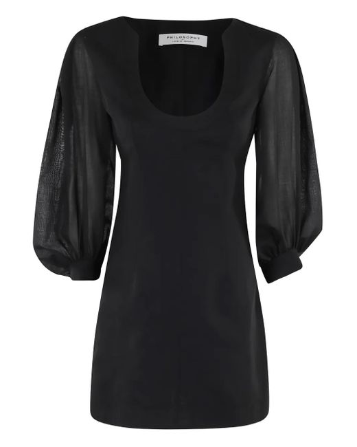 Philosophy Di Lorenzo Serafini Puff-sleeves Dress Black