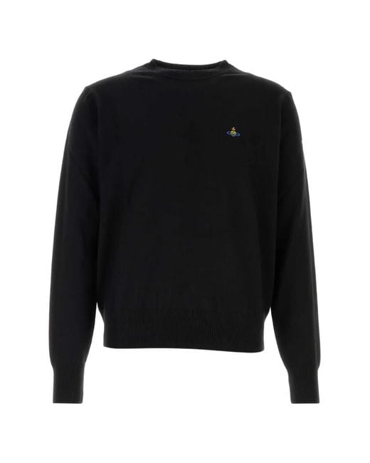 Vivienne Westwood Black Alex Orb-Embroidered Sweater for men