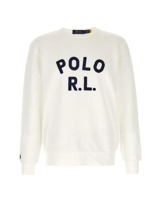 Polo Ralph Lauren White Pony Logo-Patch Sweater for men