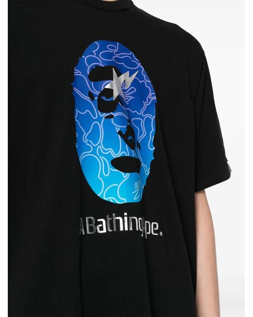 A Bathing Ape Black Logo Print T-Shirt for men
