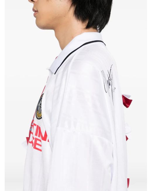 Martine Rose Red Logo-Print Polo Shirt for men